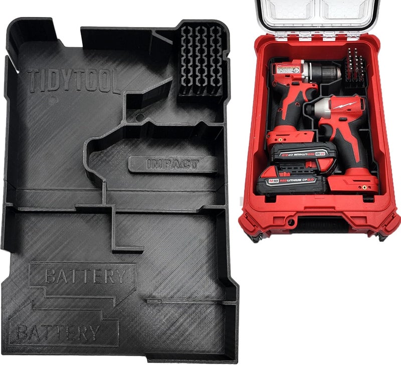 TidyTool Tidy Tool Drill Driver Organizer for Milwaukee M18 Combo Drill/Driver and Impact Set - Image 1